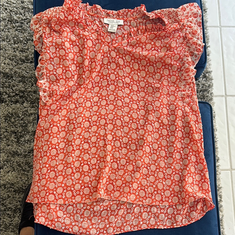 Rachel Zoe Pink Ruffled Blouse